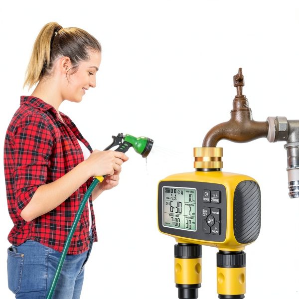EverBloom Dual Zone Watering Timer Brass Smart Irrigation-6