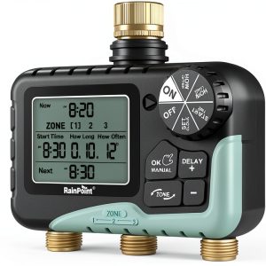 RAINPOINT Metal 3 Zone Watering Timer Garden Hose-0