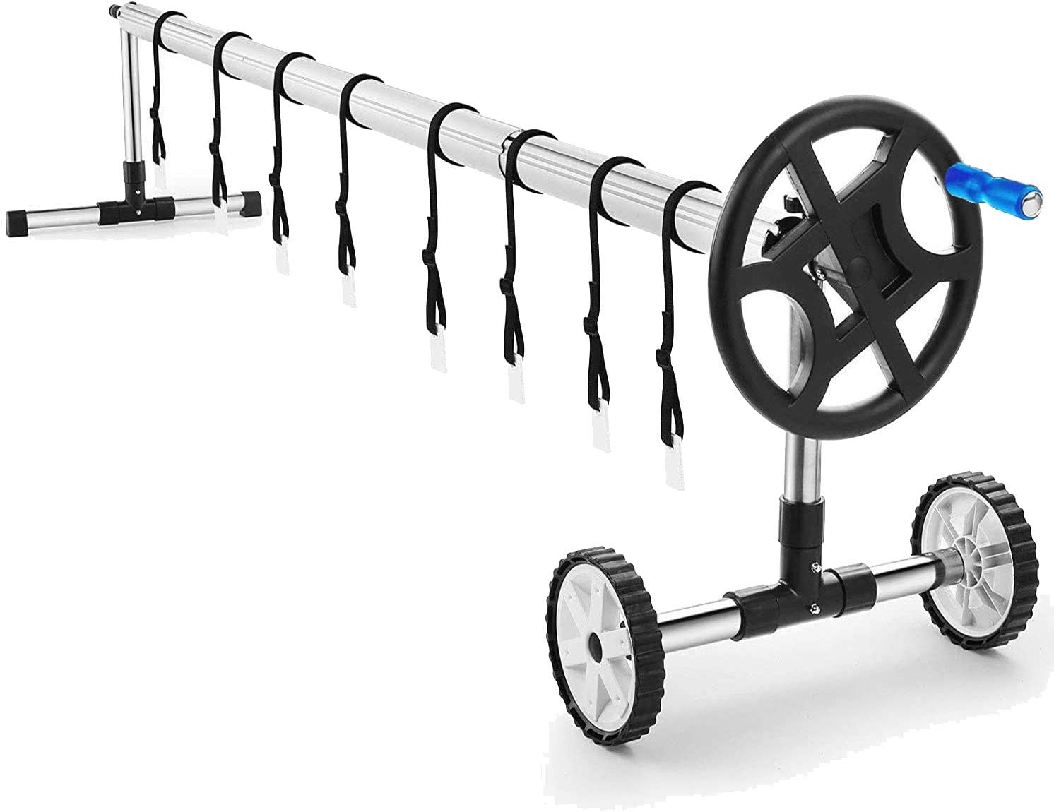 Nollapo pool cover reel installed beside an inground pool