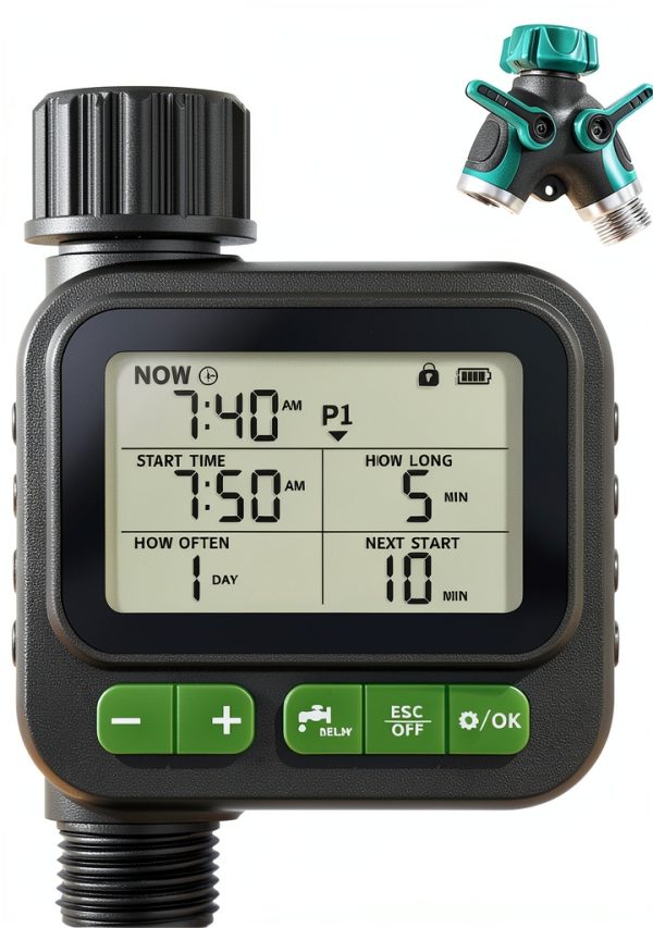 BIGTRIDE Water Timer 6 Settings Plastic Garden Irrigation-0