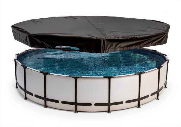 SIHAIAN 14Ft Round Pool Cover 420D Tear Resistant Black-1