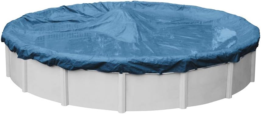 Robelle Heavy Duty winter pool cover installed on a 24 ft round pool