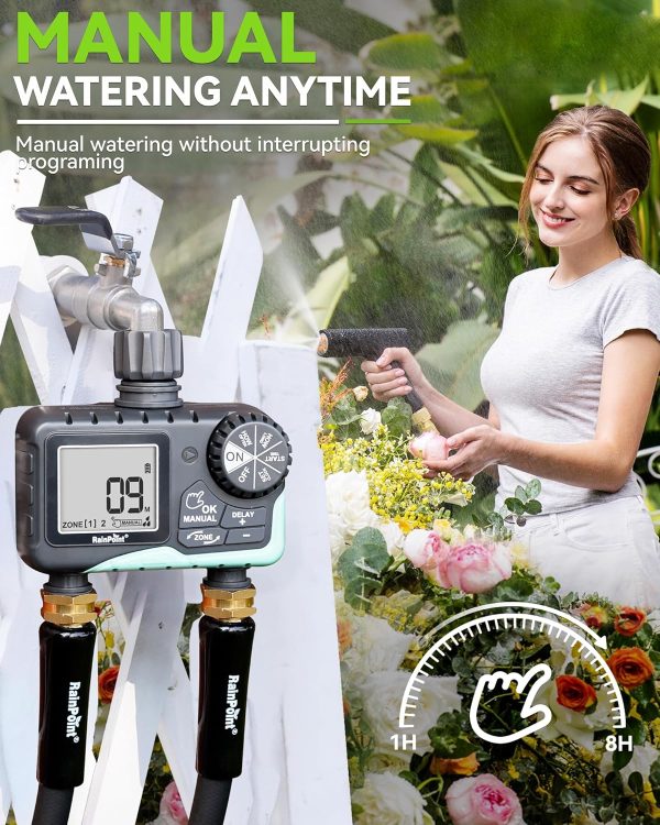 RAINPOINT Watering Timer Blue Metal Plastic 7 Settings-4