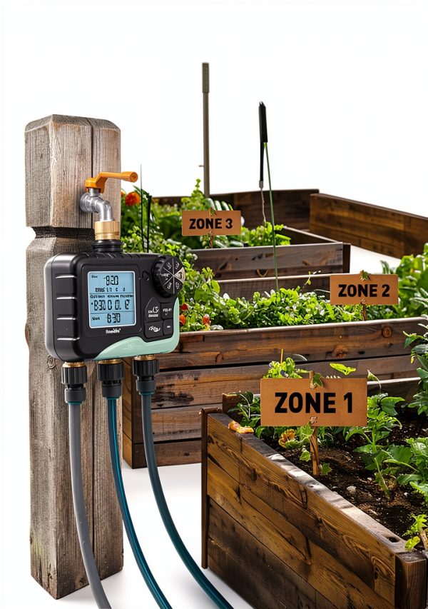 RAINPOINT Metal 3 Zone Watering Timer Garden Hose-2