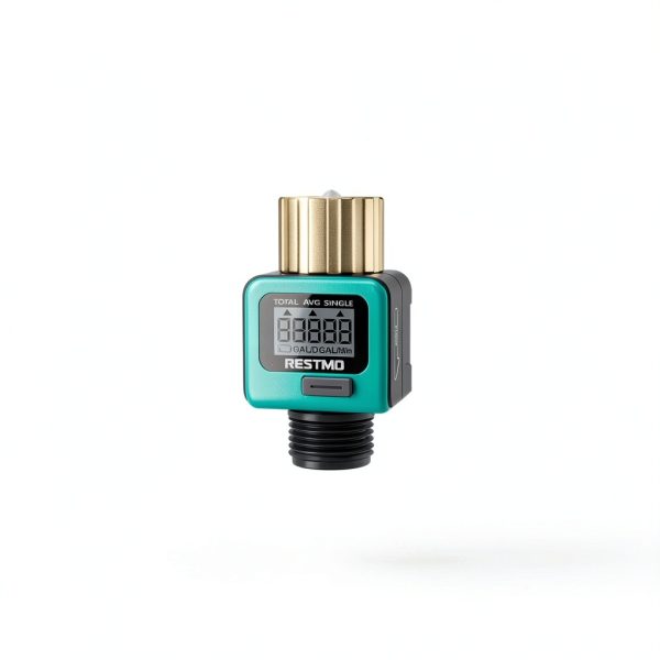 Restmo Water Flow Meter Brass Timer Garden Monitor-7