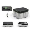 UIRWAY Rectangular Pool Cover Black Durable Windproof Design-2