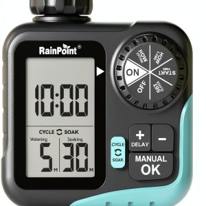 RAINPOINT Watering Timer Gray Plastic 10 Settings Garden-0