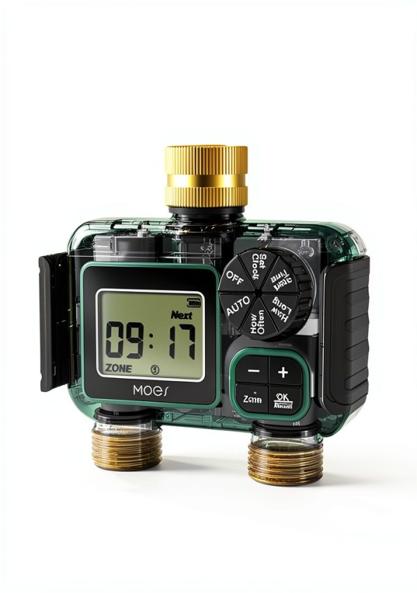 MOES Watering Timer Brass Dual Zone Programmable Garden-1