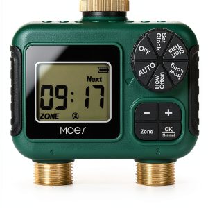 MOES Watering Timer Brass Dual Zone Programmable Garden-0