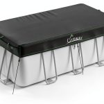 UIRWAY Rectangular Pool Cover Black Durable Windproof Design-0