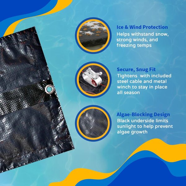 Blue Wave Pool Cover Navy Blue Polyethylene Winter-4
