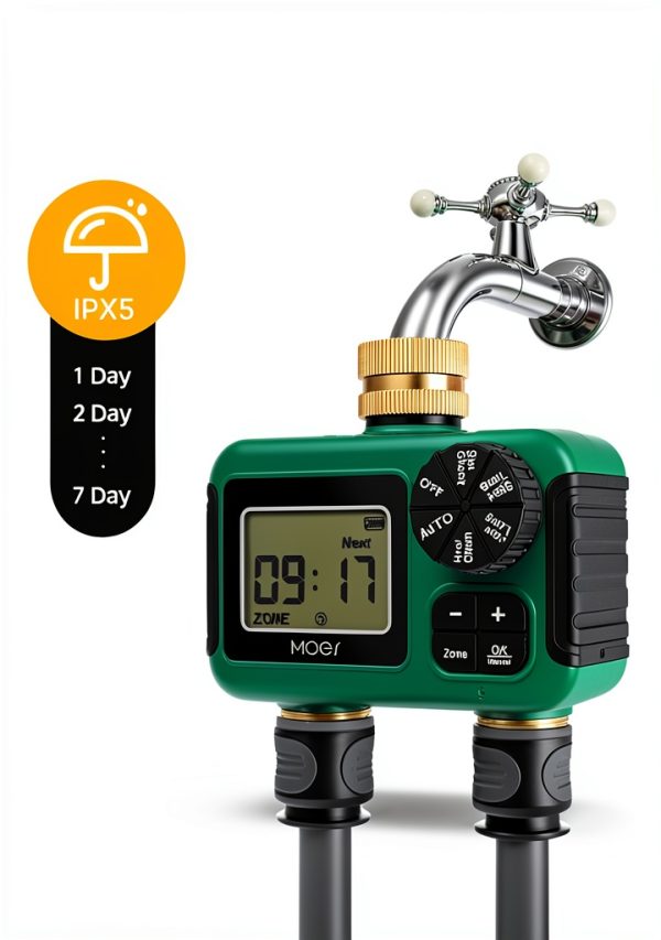 MOES Watering Timer Brass Dual Zone Programmable Garden-5