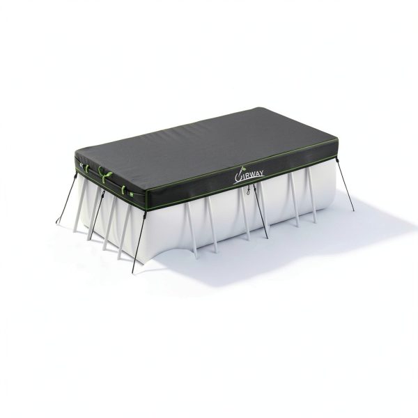UIRWAY Rectangular Pool Cover Black Durable Windproof Design-1