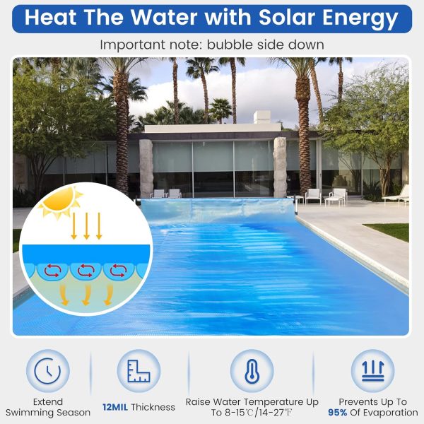 Goplus Solar Pool Cover Blue Thermal Tear Resistant-1