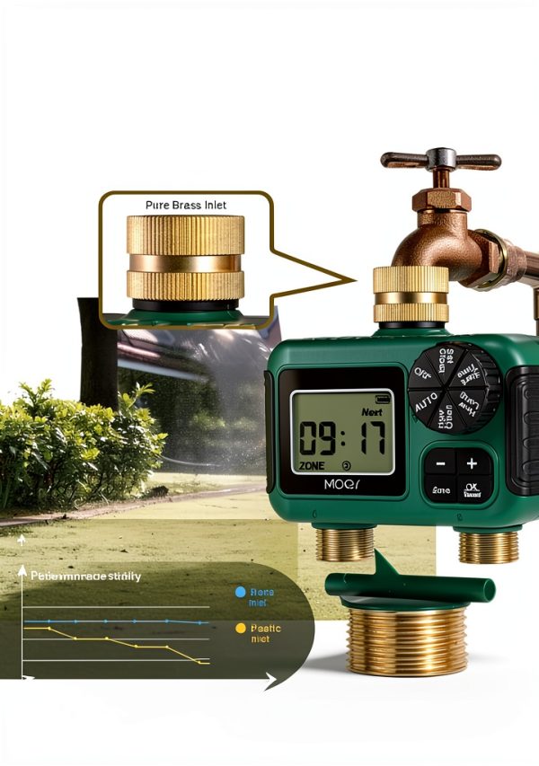 MOES Watering Timer Brass Dual Zone Programmable Garden-2