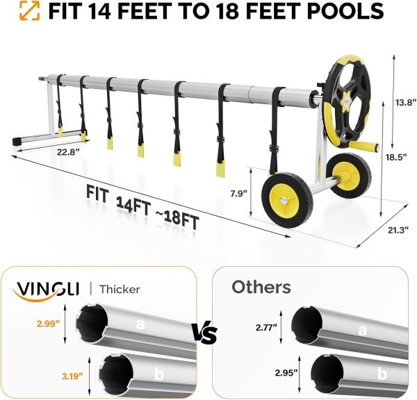 VINGLI Aluminum Pool Cover Reel Universal Inground Swimming-3