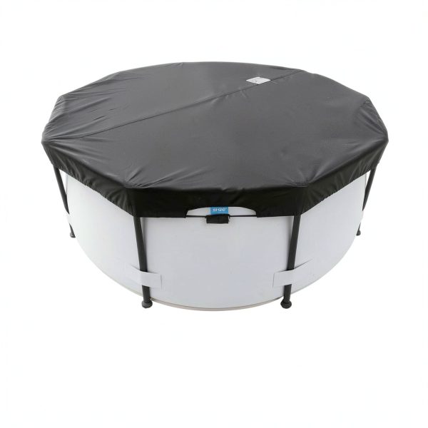 SIHAIAN 14Ft Round Pool Cover 420D Tear Resistant Black-8
