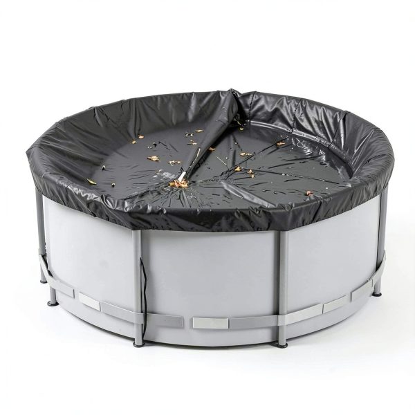 SIHAIAN 14Ft Round Pool Cover 420D Tear Resistant Black-5