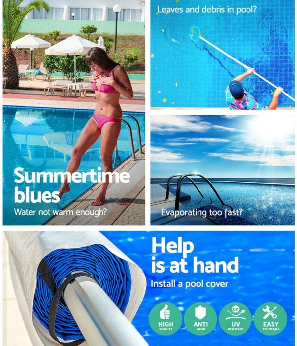 Nollapo Aluminum Pool Cover Reel Inground Gray Safety Cover-6