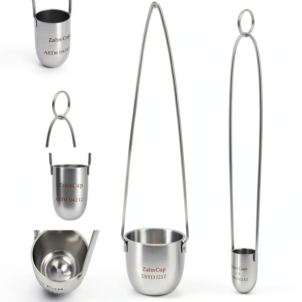 Viscosity Cup No. 1 to No. 5 Zahn Cup, Viscometer Dip Type 44ml Viscosity Cup Kit w/Bracket for Paint Sprayer, Stainless Steel Flow Cup for Oil Paint Finishes Honey Sauce-1