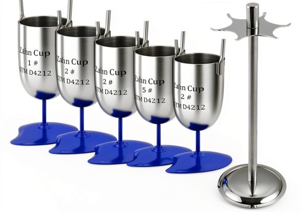 Viscosity Cup No. 1 to No. 5 Zahn Cup, Viscometer Dip Type 44ml Viscosity Cup Kit w/Bracket for Paint Sprayer, Stainless Steel Flow Cup for Oil Paint Finishes Honey Sauce-0